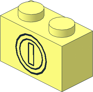 Brick  1 x  2 with Black Outline Token Pattern