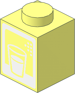 Brick  1 x  1 with White Filled Glass Pattern