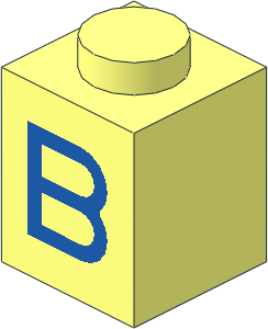 Brick  1 x  1 with Blue "B" Pattern
