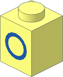 Brick  1 x  1 with Blue "O" (Alpha) Pattern