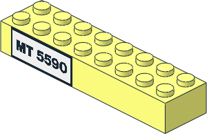 Brick  2 x  8 with License Plate "MT 5590" Sticker