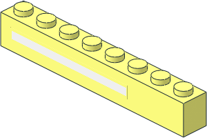 Brick  1 x  8 with White Line Left Sticker