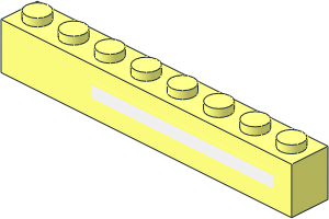 Brick  1 x  8 with White Line Right Sticker