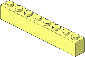 Brick  1 x  8 with Red Cross Lower Half Pattern