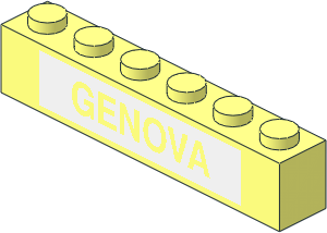 Brick  1 x  6 with "GENOVA" on White Background Pattern