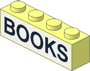 Brick  1 x  4 with "BOOKS" Sticker