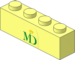 Brick  1 x  4 with MD Foods Logo Sticker