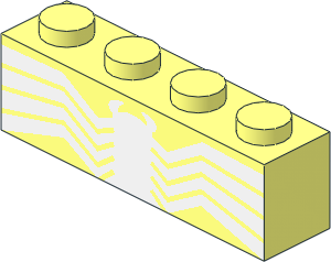 Brick  1 x  4 with White Spider Pattern