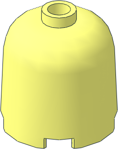 Cylinder  2 x  2 x  1.667 with Dome Top and Blocked Hollow Stud