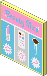 Roadsign Clip-on 2 x 2 Square with Beauty Shop Cashier Display Sticker