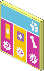Roadsign Clip-on 2 x 2 Square with Vet Clinic Computer Display Sticker
