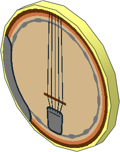 Roadsign Clip-on 2 x 2 Round with Five-String Banjo Sticker