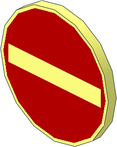 Roadsign Clip-on  2 x  2 Round with No Entry Pattern