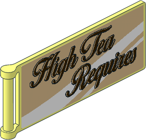 Flag  8 x  3 with Rod with "High Tea Requires" and United Kingdom Flag Left Model Stickers