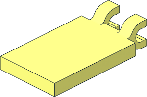 Tile  2 x  3 with Clips Horizontal (Thick U-Clips)