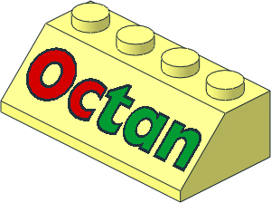 Slope Brick 45  2 x  4 with Octan Pattern