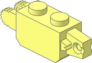 Hinge Brick  1 x  2 Locking Double, Two Finger End with  9 Teeth
