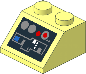 Slope Brick 45  2 x  2 with Buttons and Circuitry Sticker