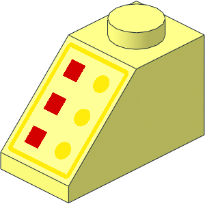 Slope Brick 45  2 x  1 with 3 Buttons 3 Lamps Reissue Pattern