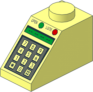 Slope Brick 45  2 x  1 with Green + Red Lamps and Keypad Pattern