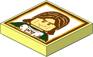 Tile  2 x  2 with Castle Soldier Portrait Sticker