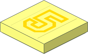 Tile  2 x  2 with Yellow Outline "5" Sticker