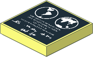 Tile  2 x  2 with Globes and Signatures Sticker