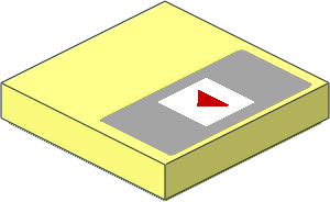 Tile  2 x  2 with Red Arrow Down in White Square Right Sticker