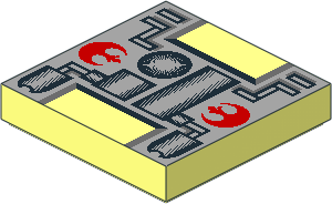 Tile  2 x  2 with SW Light Bluish Grey Rebel Mechanical Pattern