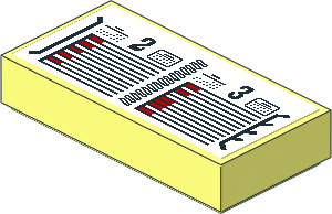 Tile  1 x  2 with Black and Red Calendar Sticker