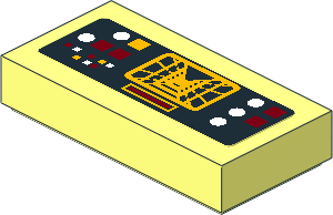 Tile  1 x  2 with Buttons and Screen with SW Death Star Trench Sticker