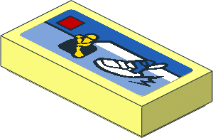 Tile  1 x  2 with Miniature Set 60126 Sticker