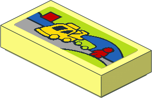 Tile  1 x  2 with Miniature Set 10814 Sticker