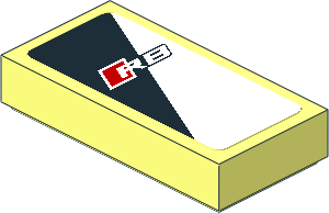 Tile  1 x  2 with R8 Logo on Black and White Background Left Sticker
