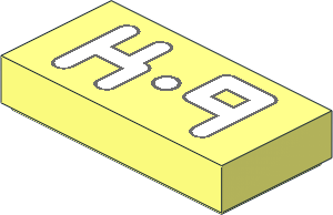 Tile  1 x  2 with White "K-9" Pattern