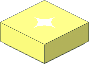 Tile  1 x  1 with White Star Pattern