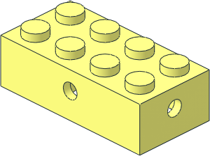 ~Brick  2 x  4 with 4 Axle Bushes Case