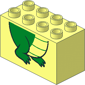 Duplo Brick  2 x  4 x  2 with Crocodile Legs Pattern