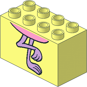 Duplo Brick  2 x  4 x  2 with Flamingo Legs Pattern