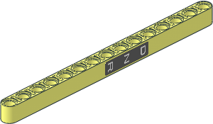 Technic Beam 15 with "D", "N" and "R" on Dark Bluish Grey Sticker