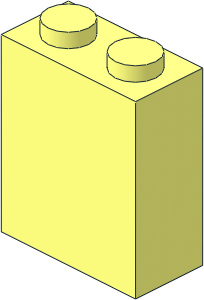 Brick  1 x  2 x  2 without Understud