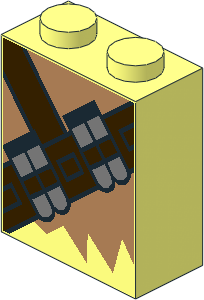 Brick  1 x  2 x  2 with Medium Nougat Fur and Dark Brown Ammunition Belt Pattern