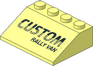 Slope Brick 33  3 x  4 with "CUSTOM RALLY VAN" Sticker