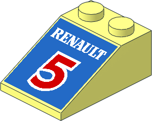 Slope Brick 33  3 x  2 with "RENAULT" and Red "5" Sticker