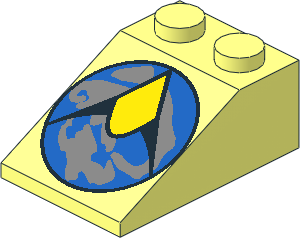 Slope Brick 33  3 x  2 with Explorien Logo Pattern
