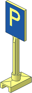 Roadsign Rectangular Tall with Sans-Serif "P" Parking Pattern