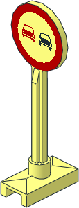 Roadsign Round with No Passing Pattern