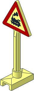Roadsign Triangular Type 1 with Locomotive no Rail Pattern