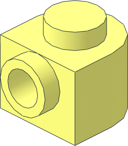 Plate  1 x  1 x  0.667 Half Round with Open Side Stud