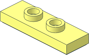 Plate  1 x  3 with  2 Studs Offset